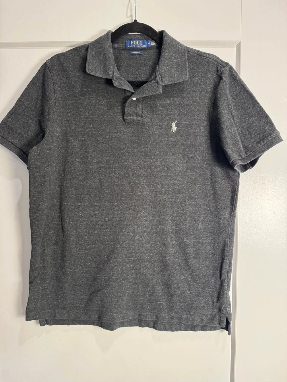 Polo by Ralph Lauren Men's Charcoal Heather Polo Shirt medium